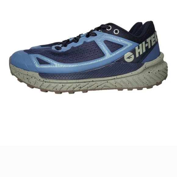 🆕Hi-Tec Men's Trail Running Athletic Shoes In Captains Blue/Seagrass/Black Iris - Picture 2 of 6